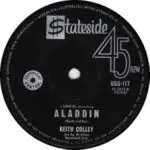 A black and white record label for aladdin