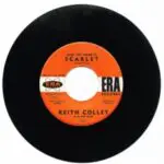 A black and white record with the words " keith colley scarlet ".